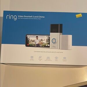 Ring Video Doorbell 2 with Chime - Blue and Silver